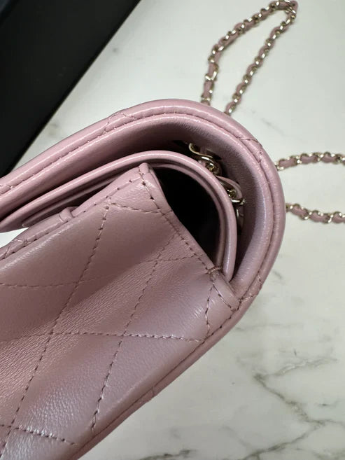 Chanel Classic Double Flap 25 Shoulder Bag Iridescent Pink