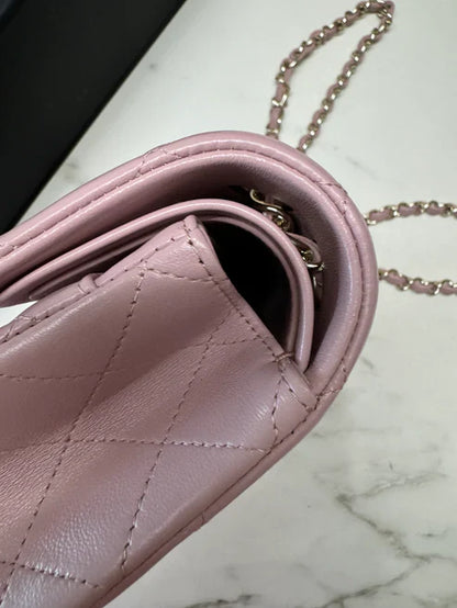 Chanel Classic Double Flap 25 Shoulder Bag Iridescent Pink