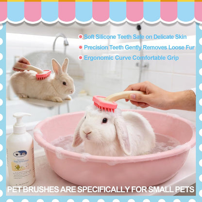 Rabbit Grooming Kit, Rabbit Brush for Shedding with Bunny Nail Clipper, Rabbit Nail Trimmers with Pet Combs for Hamster Guinea Pig Ferret by KALAMANDA