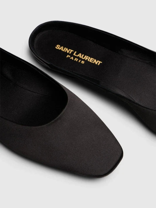 YSL Lido Satin Crepe Slip-Ons
