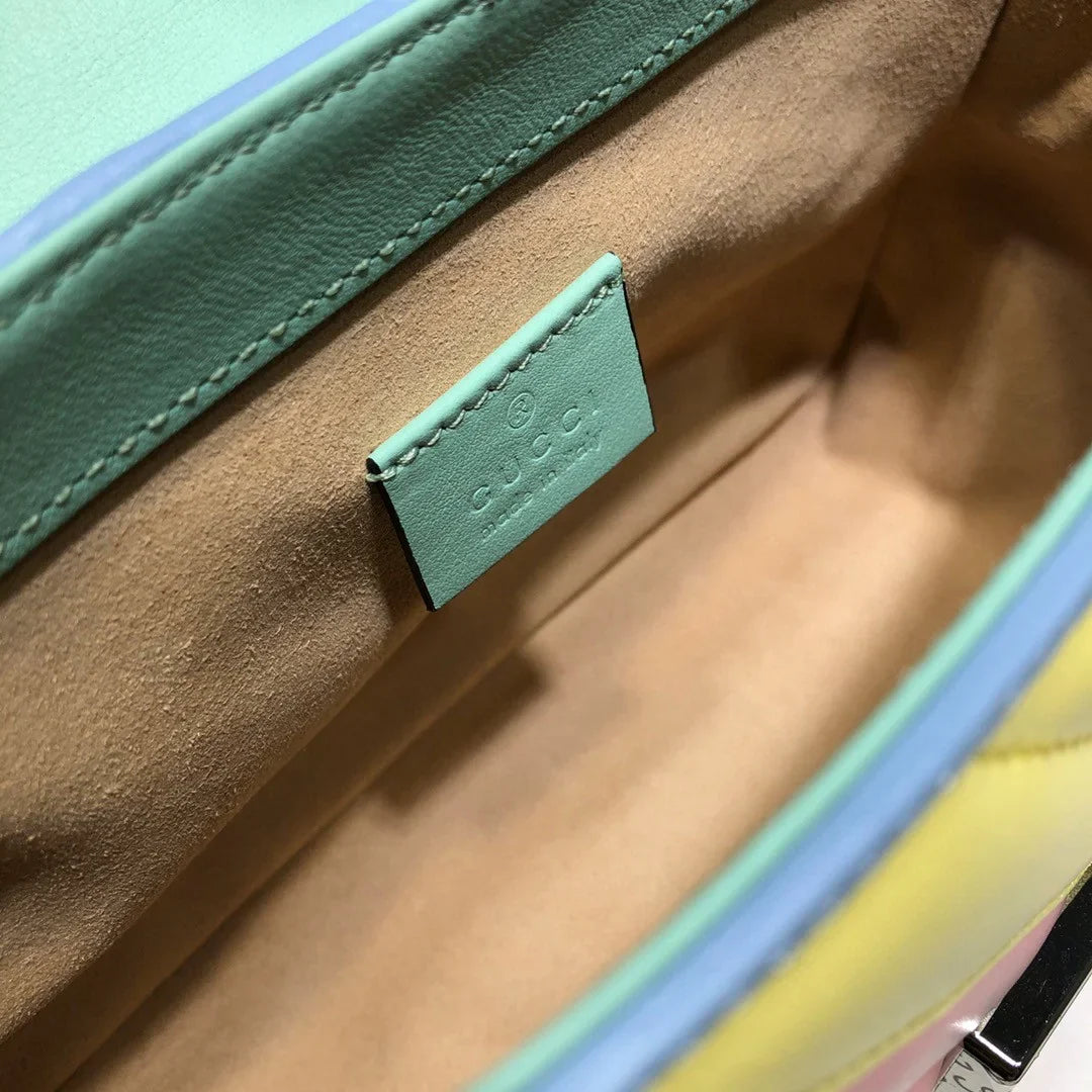 Gucci GG Marmont Pastel Rainbow Top Handle Bag