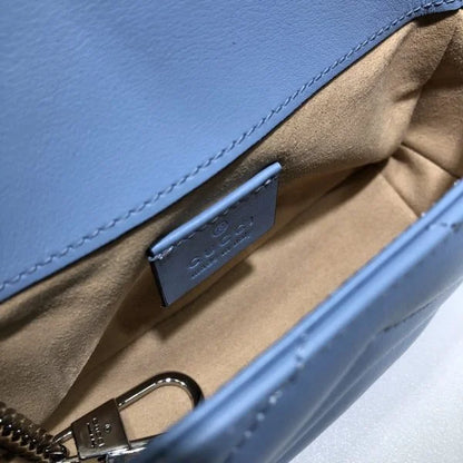 Gucci GG Marmont Matelass茅 Shoulder Bag Sky Blue