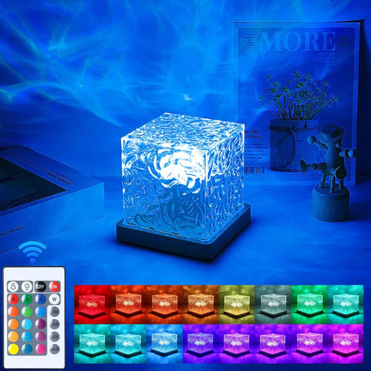 Ocean Wave Projector Light, Mood Lighting Ambient Lighting Luminorthe Cube Northern Lights Projector with 16 Colors and Dynamic Ripple Effect for Living Room Bedroom Decor - 5.1inch Visit the Avkast Store