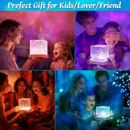Ocean Wave Projector Light, 16 Colors Galaxy Projector Night Light Water Ripple Lamp Ambient Lighting with Remote Control, Mood Lights for Bedroom Shower Office Bar Game Room Kids Gifts