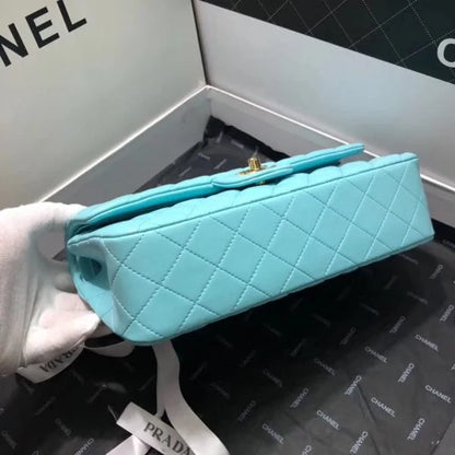Chanel Classic Double Flap 25 Shoulder Bag Sky Blue