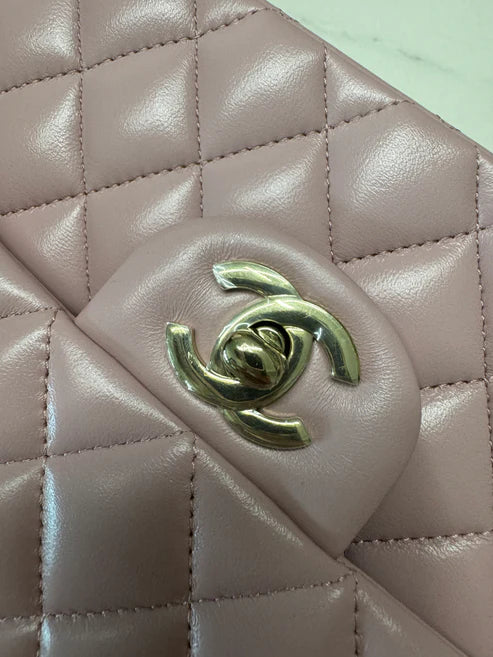 Chanel Classic Double Flap 25 Shoulder Bag Iridescent Pink