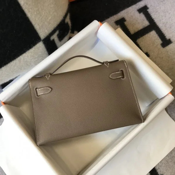Herm猫s Kelly Pochette Mini Bag Brown