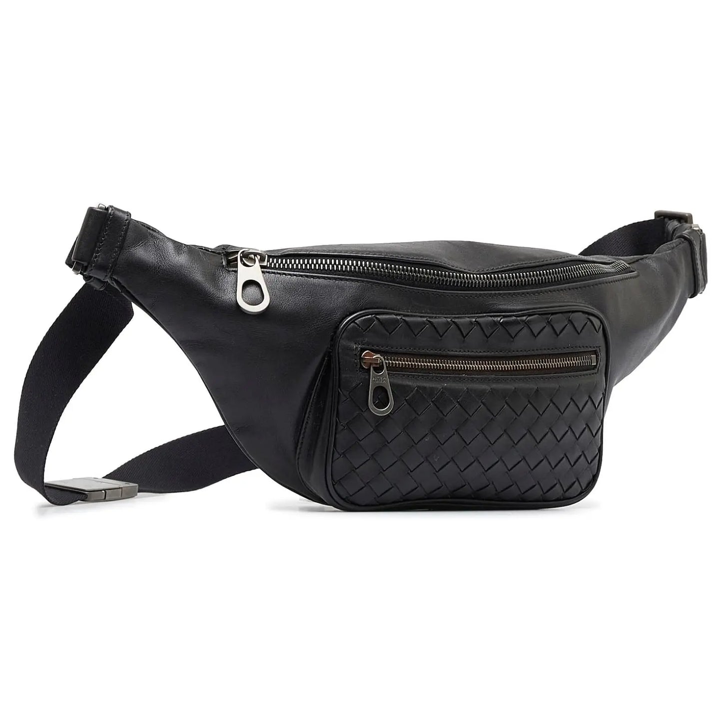 Bottega Veneta Black Intrecciato Belt Bag