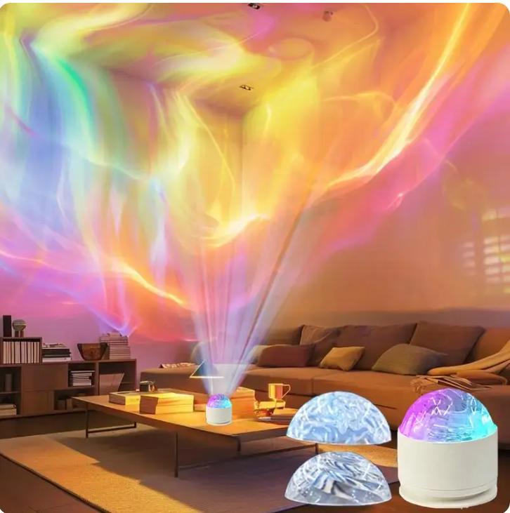 Aurora Projector Night Light, USB Powered 2 In 1 Aurora Projector Night Light with Remote Control, Decorative Light for Bedroom, Party, Home and Office, Audio