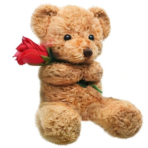 Civaner Bear Stuffed Animal Gift with Rose Funny Cute Bear Stuffed Animal Plush Gift for Mother Day Mom Birthday Wedding Christmas, 11.8 Inches(Beige)