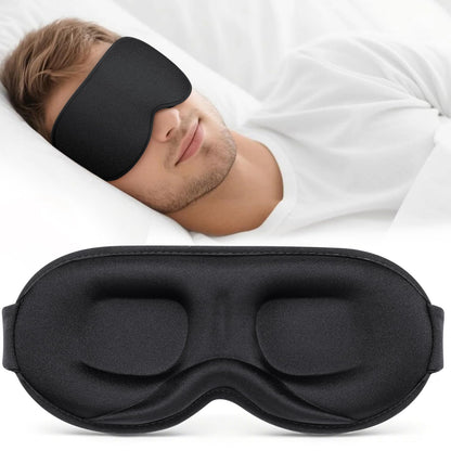 Vynix® Sleep Mask for Men Women - 100% Blackout Eye Masks for Sleep - 3D Soft Sleeping Mask for Side Sleepers - Zero Pressure Lash Extensions Eye Cover Shade for Airplane Travel Essentials, Black