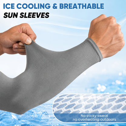 Arm Sleeves for Men Women, UV Sun Protection Cooling Compression Outdoor