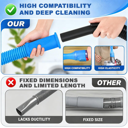 PetOde 2 Pieces Dryer Vent Cleaner Kit Compatible with Most Vacuum Cleaner, Dryer Lint Brush and Vacuum Hose Attachment with Universal Connector, Quickly Lint Remover