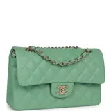 Chanel Classic Double Flap 25 Shoulder Bag Emerald Green