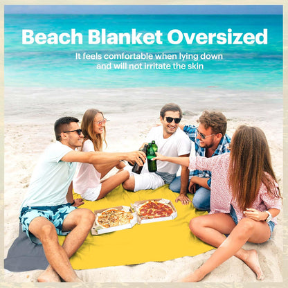 EASYFUN Beach Blanket Sandproof Oversized, 79''×83'' Extra Large Beach Mat, Portable Picnic Mat for Travel Camping Hiking, Lightweight Beach...