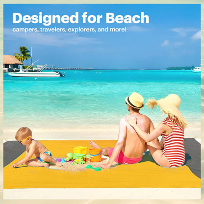 EASYFUN Beach Blanket Sandproof Oversized, 79''×83'' Extra Large Beach Mat, Portable Picnic Mat for Travel Camping Hiking, Lightweight Beach...