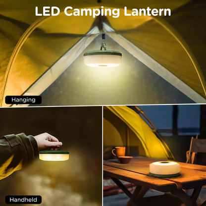 Camping String Lights, 4 in 1 Quick Storage 32.8FT Rechargeable Tent Lights String with 8 Lighting Modes, Hanging Waterproof Portable LED Lamp for Outdoor Patio Awning Garden Camping Essentials