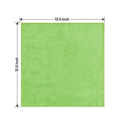 HOMEXCEL Green Microfiber Cleaning Cloth 12 Pack, 12.5 x 12.5 inch Microfiber Towels for Cars, Ultra Absorbent Car Washing Cloth, Lint Free Streak Free Cleaning Rags for Car, Kitchen, and Window