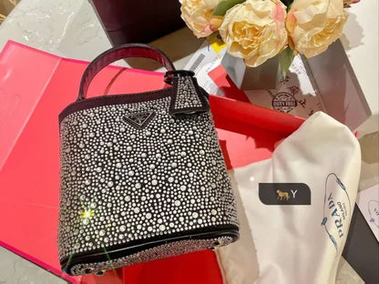 Prada Panier Satin Bag with Crystals