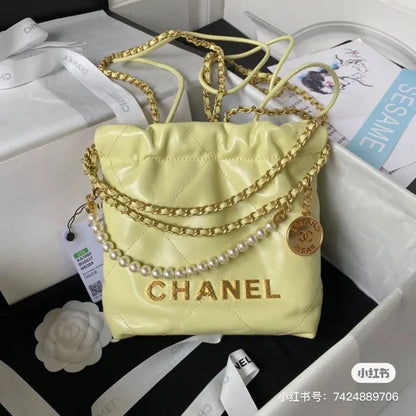 Chanel Mini Handbag Calfskin Pink With Gold Logo