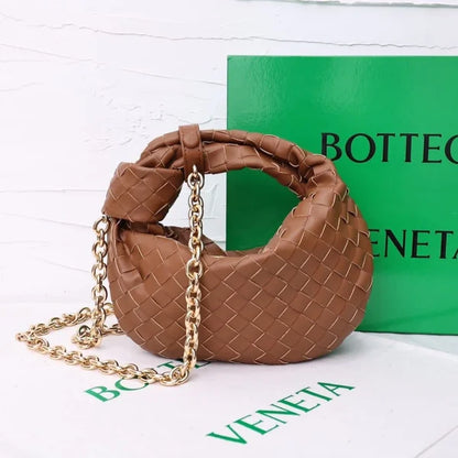 Bottega Veneta Women鈥檚 Metallic Woven Leather Knot Handle Crossbody