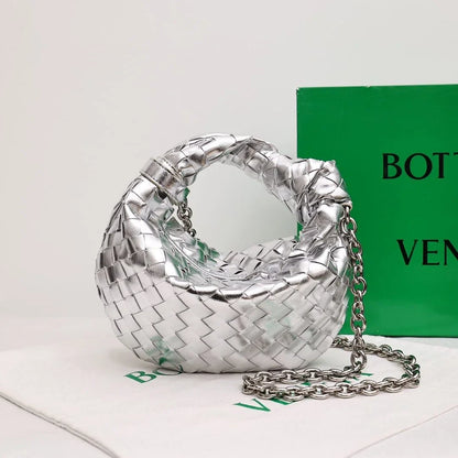 Bottega Veneta Women鈥檚 Metallic Woven Leather Knot Handle Crossbody