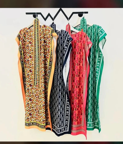 Print Lace Up Belt Split Holiday Long Robes