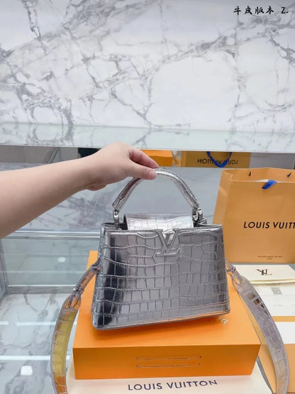 Louis Vuitton Cloudy Blue Ombre Taurillon Leather Capucines PM Bag