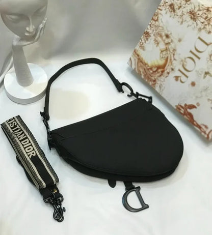 Dior Maxi Saddlle Black Grained Calfskin Bag