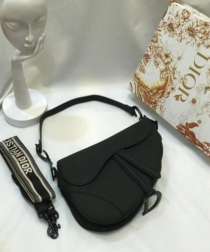 Dior Maxi Saddlle Black Grained Calfskin Bag