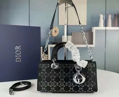 Christian Dior Denim Eyelet Lady D-Joy Blue Bag