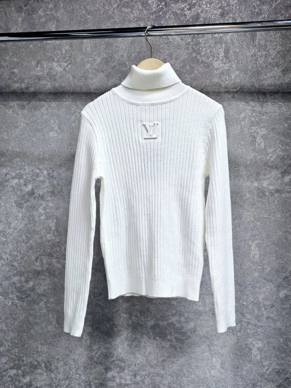 Louis Vuitton Ribbed High-Neck T-Shirt with Logo