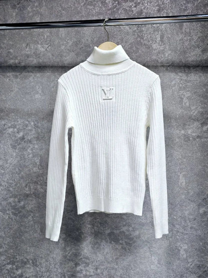 Louis Vuitton Ribbed High-Neck T-Shirt with Logo