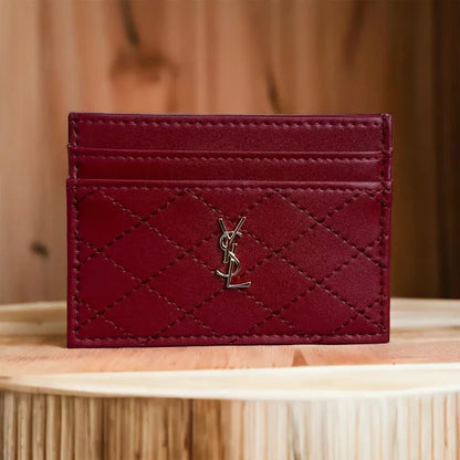 Saint Laurent Cassandre Matelasse Leather Cardholder