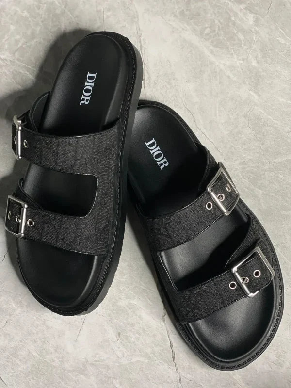 Christian Dior Print Belt Buckle Sandals