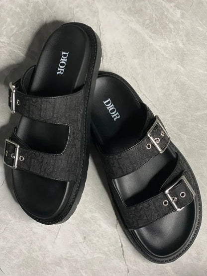 Christian Dior Print Belt Buckle Sandals