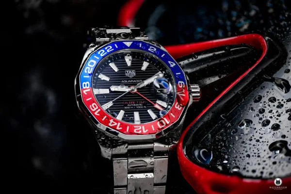 Tag Heuer Steel Estate Aquaracer GMT Wristwatch