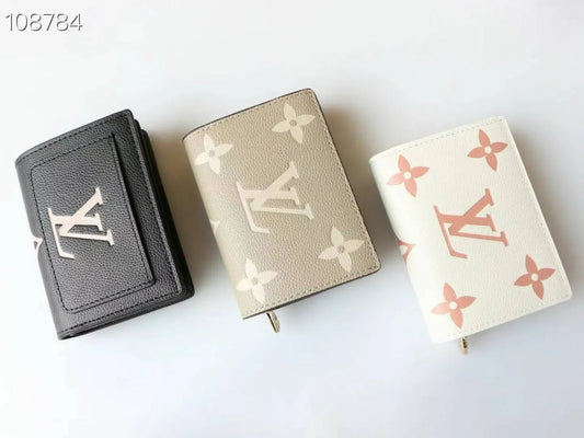 Louis Vuitton Leather Logo Folding Wallet