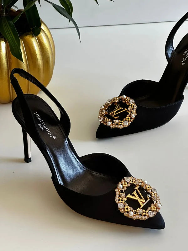 Louis Vuitton LV Logo Bijoux Suede Slide Sandals