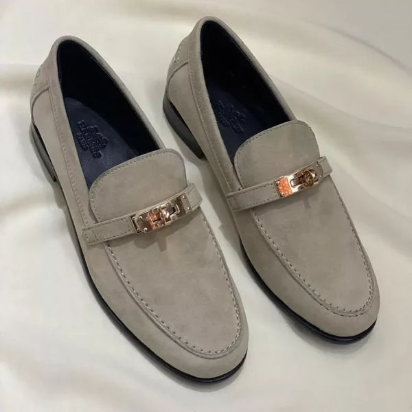 Hermes Mocassin Femme Naturel Epsom Leather Shoes