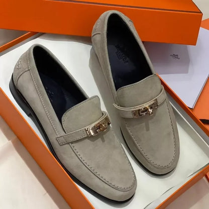 Hermes Mocassin Femme Naturel Epsom Leather Shoes