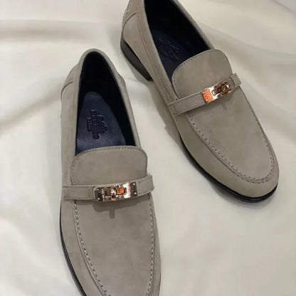 Hermes Mocassin Femme Naturel Epsom Leather Shoes