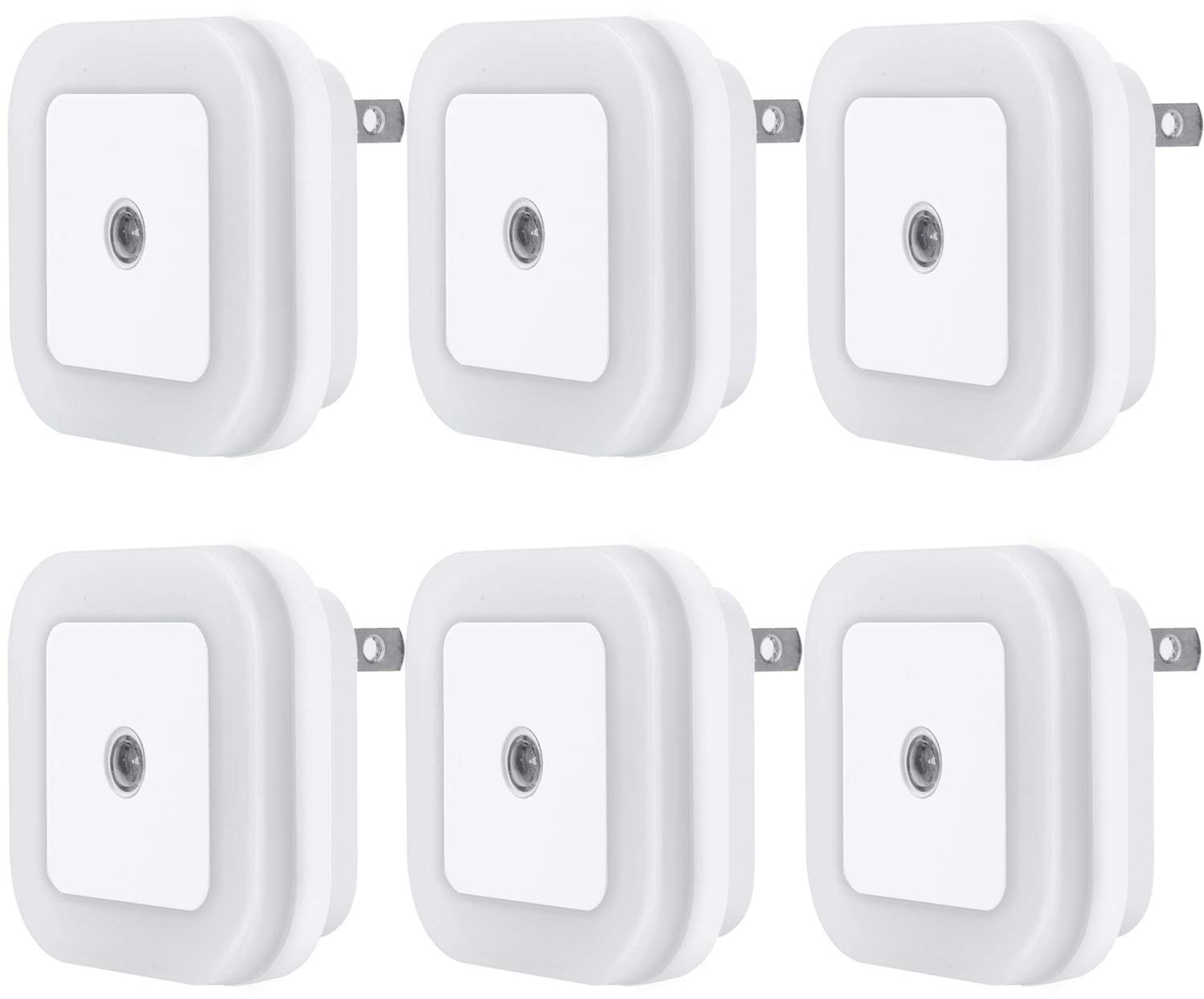 LED Night Light Lamp with Smart Sensor Dusk to Dawn Sensor, Daylight White, 0.5W Plug-in, 6-Pack