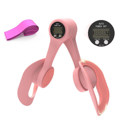 Thigh Trainer with LED Display - 360° Adjustable Pelvic Floor Trainer | Inner Thigh Exerciser with 20LB Resistance Band, Home Workout Equipment for Women