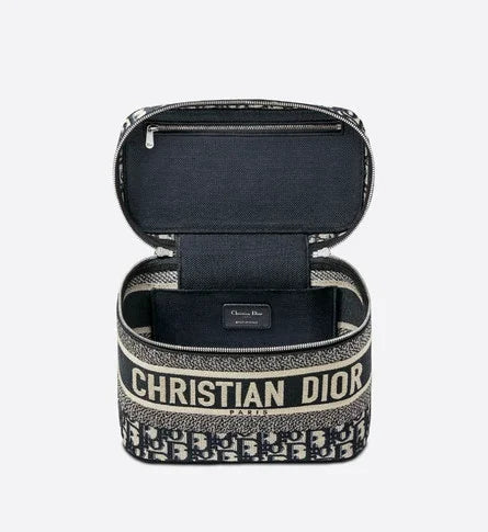 Christian Dior Travel Vanity Case 鈥� Women鈥檚 Oblique Embroidery Cosmetic Bags