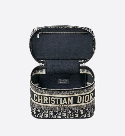 Christian Dior Travel Vanity Case 鈥� Women鈥檚 Oblique Embroidery Cosmetic Bags