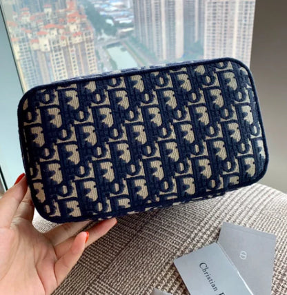 Christian Dior Travel Vanity Case 鈥� Women鈥檚 Oblique Embroidery Cosmetic Bags