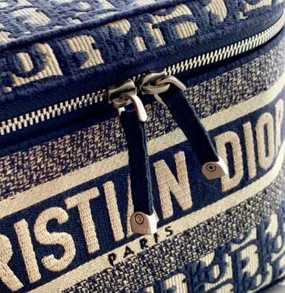 Christian Dior Travel Vanity Case 鈥� Women鈥檚 Oblique Embroidery Cosmetic Bags
