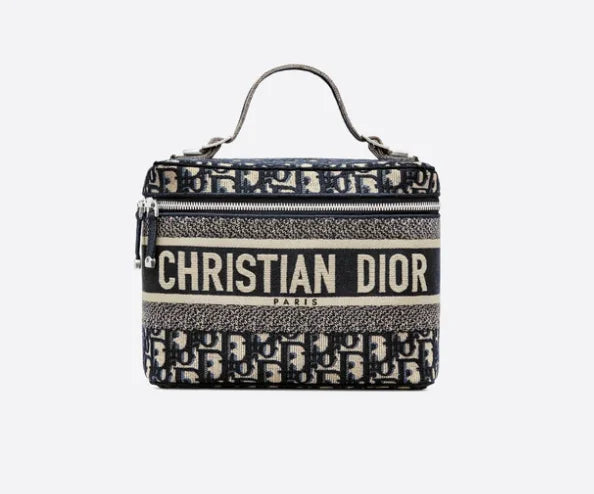 Christian Dior Travel Vanity Case 鈥� Women鈥檚 Oblique Embroidery Cosmetic Bags