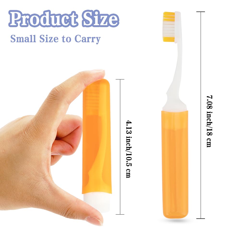 Travel Toothbrush, 3PCS Travel Toothbrush Set, Mini Toothbrush Soft Portable Toothbrushes Travels with Tooth Brush Cover Small Folding Toothbrushes Individually Wrapped for Camping Home